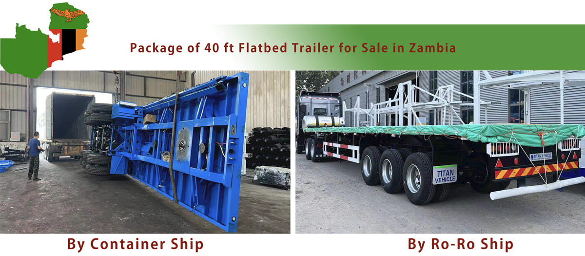 Package of 40 ft Flatbed Trailer for Sale in Zambia