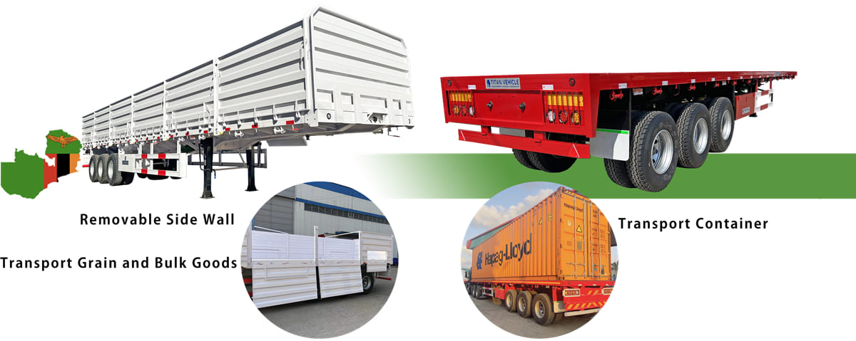 Difference Between Side Wall Trailer and Flatbed Trailer for Sale In Zambia