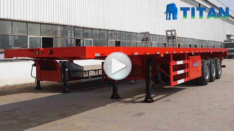 Tri Axle 40 Foot Container Flat Bed Truck Trailer for Sale