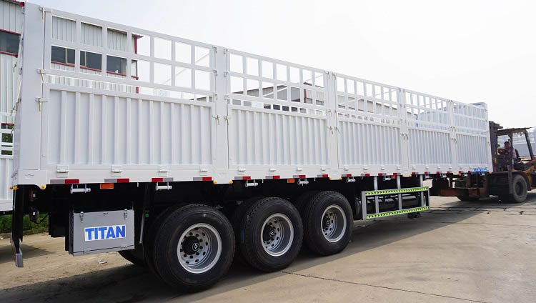 China 3 Axle 60 Ton Fence Cargo Truck Trailer for Sale in Guinea Kindia
