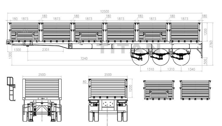 Tri Axle Grain Transport Trailer with Side Boards for Sale in Ghana