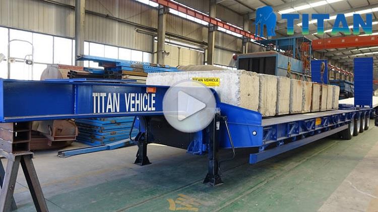 Prices of 100T Lowbed Transport Excavator Trailer for Sale in Ghana 