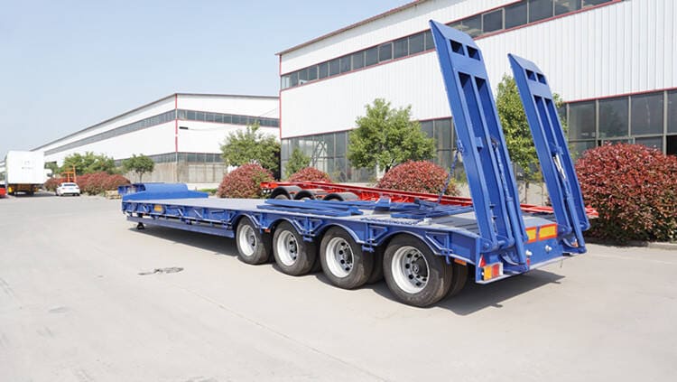 Prices of 100T Lowbed Transport Excavator Trailer for Sale in Guinea Nzerekore