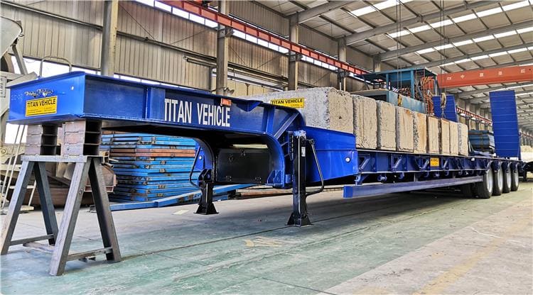 Prices of 100T Lowbed Transport Excavator Trailer for Sale in Guinea Nzerekore