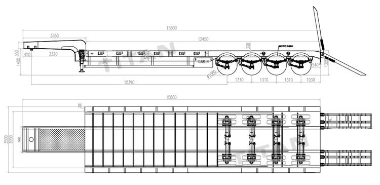 Prices of 100T Lowbed Transport Excavator Trailer for Sale in Ghana 