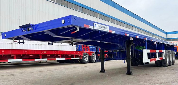 40Ft Tri Axle Flatbed Semi Trailer for Sale in Zambia