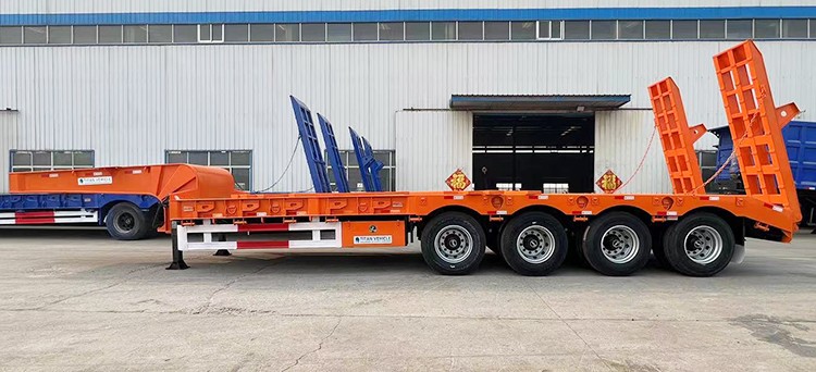 100 Ton 4 Axle Low Bed Trailer Truck Price for Sale in Zambia
