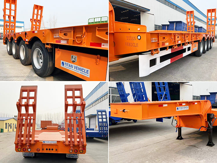 100 Ton 4 Axle Low Bed Trailer Truck Price for Sale in Zambia
