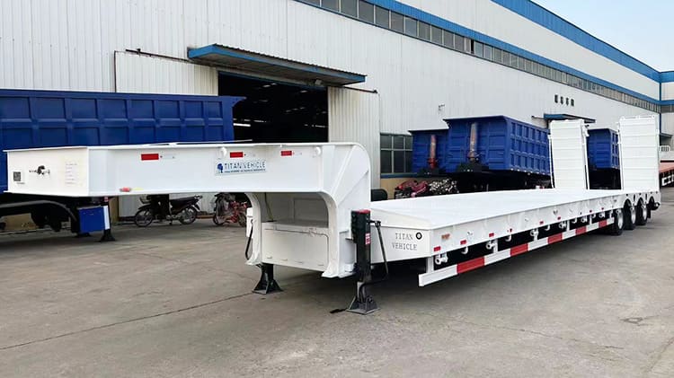 80 Tonne 3 Axle Hydraulic Low Bed Trailer for Sale in Zambia