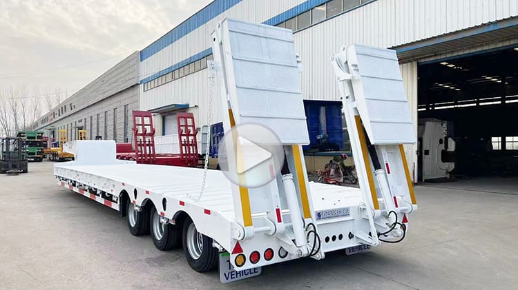 80 Tonne 3 Axle Hydraulic Low Bed Trailer for Sale in Zambia