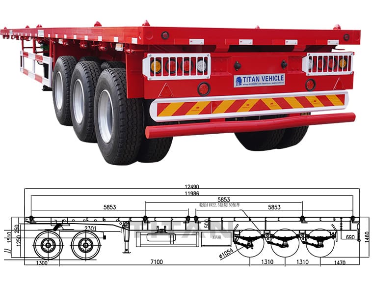 Schmitz Cargobull Trailer | Tri Axle 40ft Flatbed Trailers For Sale Near Me In Zambia