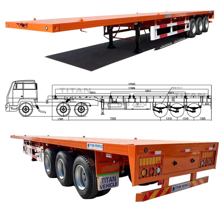 12M Tri Axle Trailer Flatbed for Sale in Zambia