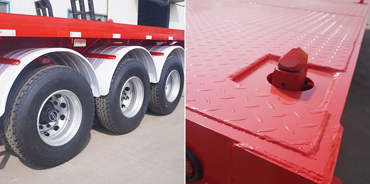 3 Axle 40 Feet Semi Flatbed Truck Trailer for Sale in Zambia