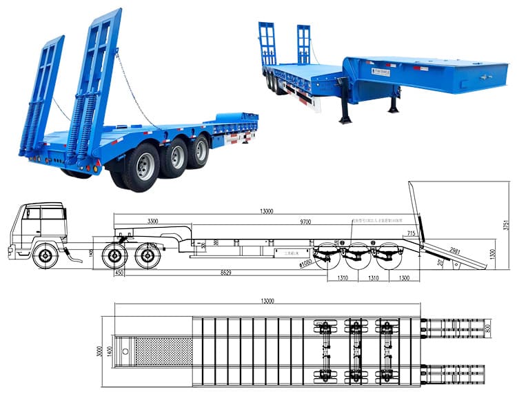 40 Feet Semi Low Bed Trailer Price | 3 Axle Low Bed Trailer for Sale in Zambia
