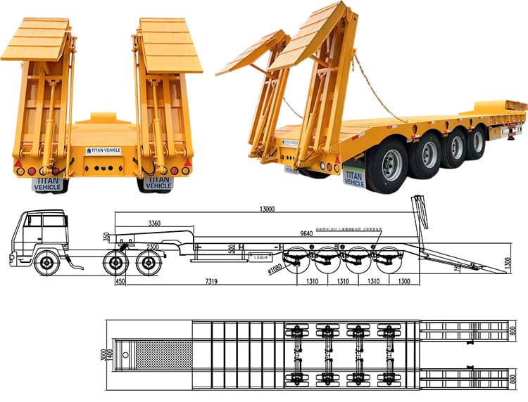 100 Ton 4 Axle Low Bed Trailer for Sale | Low Bed Tractor Trailer Price in Zambia