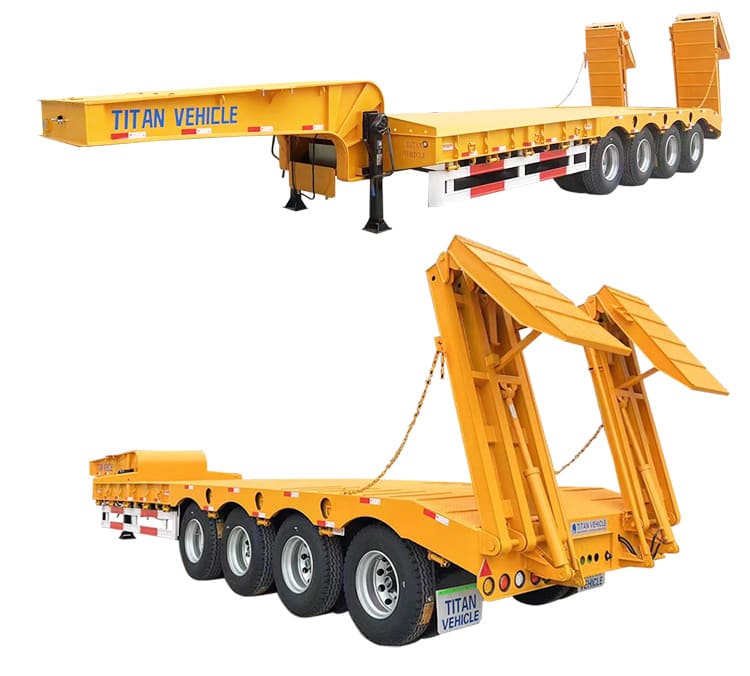 100 Ton 4 Axle Low Bed Trailer for Sale | Low Bed Tractor Trailer Price in Zambia