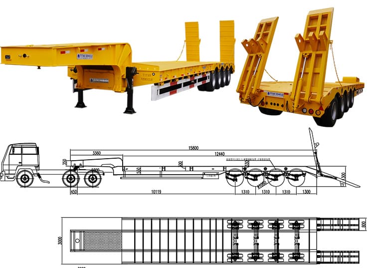 4 Axle Low Loader for Sale | 80 Ton Low Loader Trailer Price in Zambia