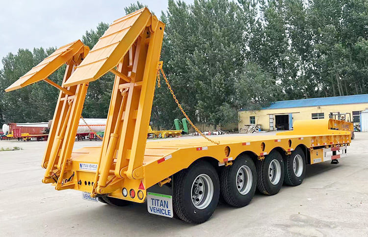 100 Ton 4 Axle Low Bed Trailer for Sale | Low Bed Tractor Trailer Price in Zambia