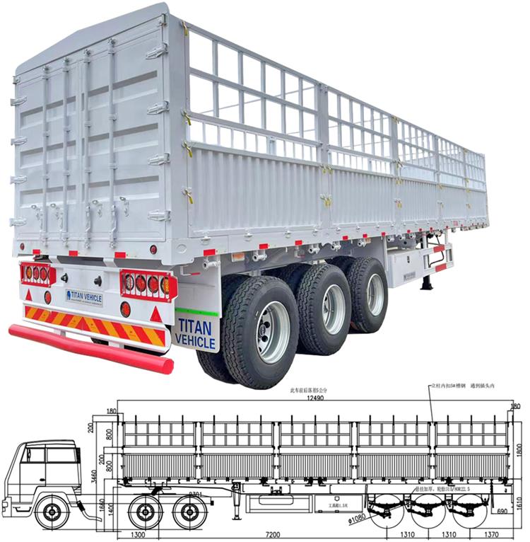 60T Fence Cargo Trailer for Sale in Zambia ZMKAA