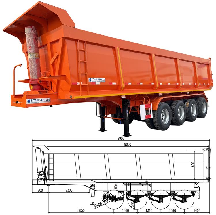35CBM Dump Semi Trailer for Sale In Zambia Zmlun