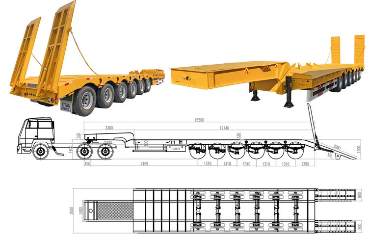 6 Axle 120 Ton Low Bed Trailer for Sale In Zambia