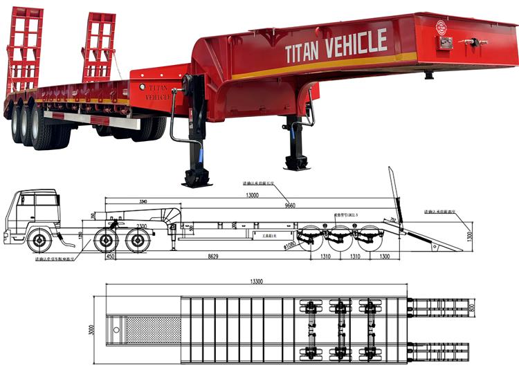 40ft/feet Semi Low Bed Trailer for Sale Near Me In Zambia Zmbbz