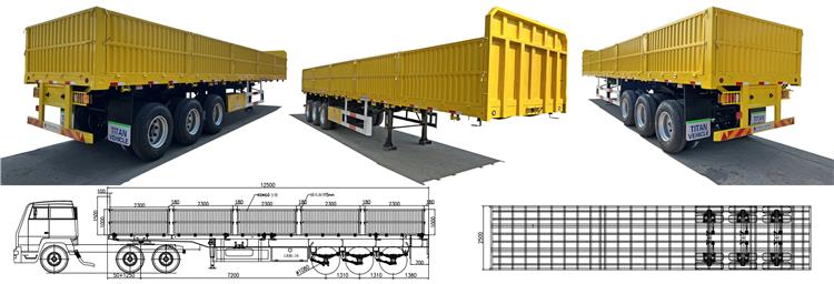 60 Ton Side Board Trailer with 1200mm for Sale In Zambia