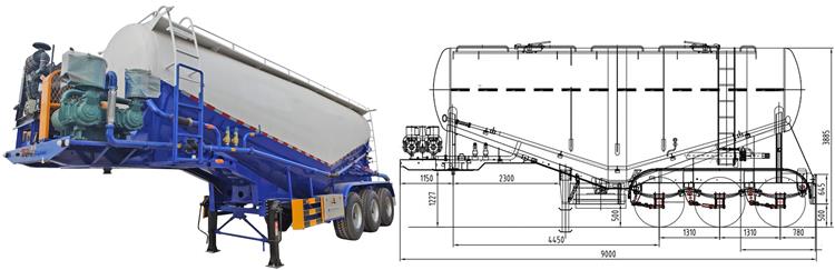 40CBM Bulk Cement Tanker Trailer for Sale In Zambia