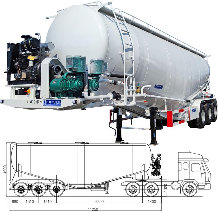 52CBM Bulk Cement Tank Semi Trailer In Zambia Chingola