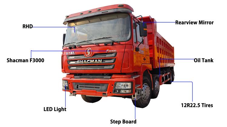 Old Used Shacman F3000 Dump Truck 8x4 for Sale In Zambia