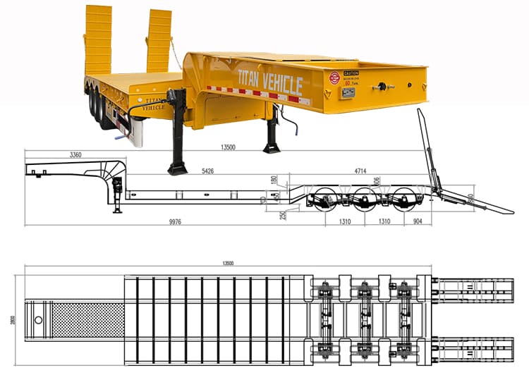 3 Axle Low Bed Trailer Manufacturers for Sale in Zambia, Chingola