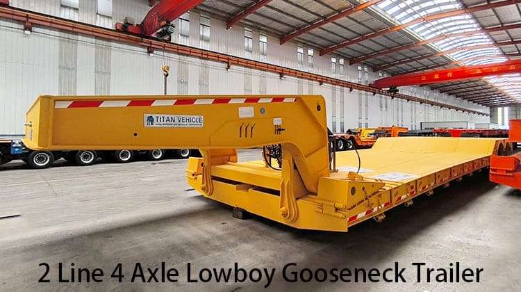 2 Line 4 Axle Lowboy Gooseneck Trailer for Sale in Zambia, Luanshya