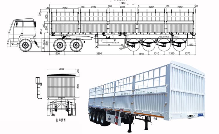 4 Axle Fence Semi Trailer for Sale in Zambia, Kabwe