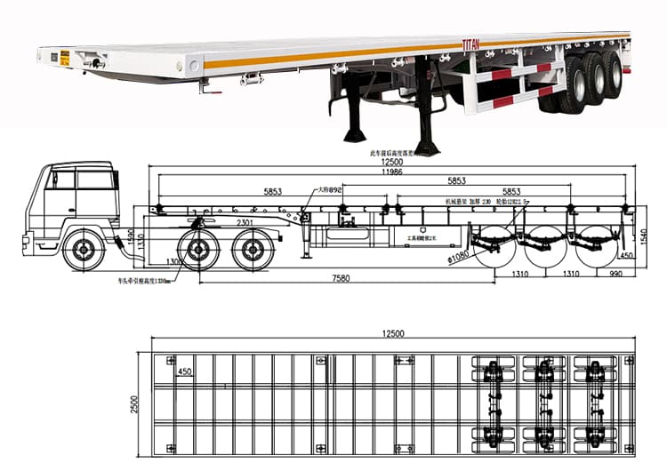 40 Feet Flatbed Trailer Prices for Sale in Zambia, Kabwe