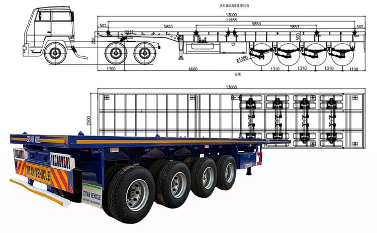 4 Axle Semi Truck Flatbed Trailer for Sale in Zambia, Lusaka
