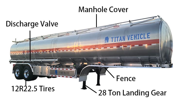 2025 New 2 Axle Aluminum Fuel Tanker Trailer for Sale in Zambia, Chingola