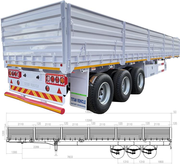 Triaxle Trailers with Side Walls Semi Trailer for Sale In Zambia - Sideboard Grain Trailer