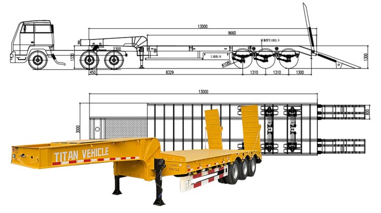 2/3/4 Axle Hydraulic Excavator Semi Lowbed Trailer for Sale in Zambia