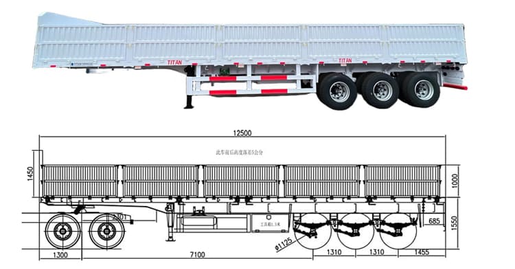 Tri Axle Drop Side Semi Trailer for Sale in Zambia