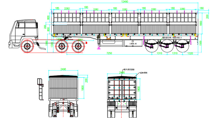 Tri Axle Fence Semi Trailer Price in Zambia