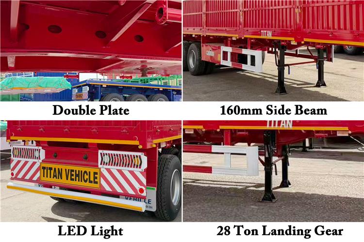 Tri Axle 60 Ton Side Wall Trailer for Sale In Zambia