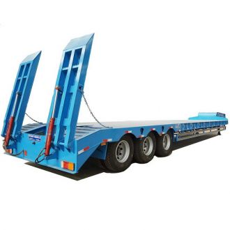 Tri Axle 80T Low Bed Truck Trailer