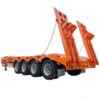 100 Ton 4 Axle Low Bed Trailer Truck 