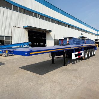 4 Axle Semi Truck Flatbed Trailer